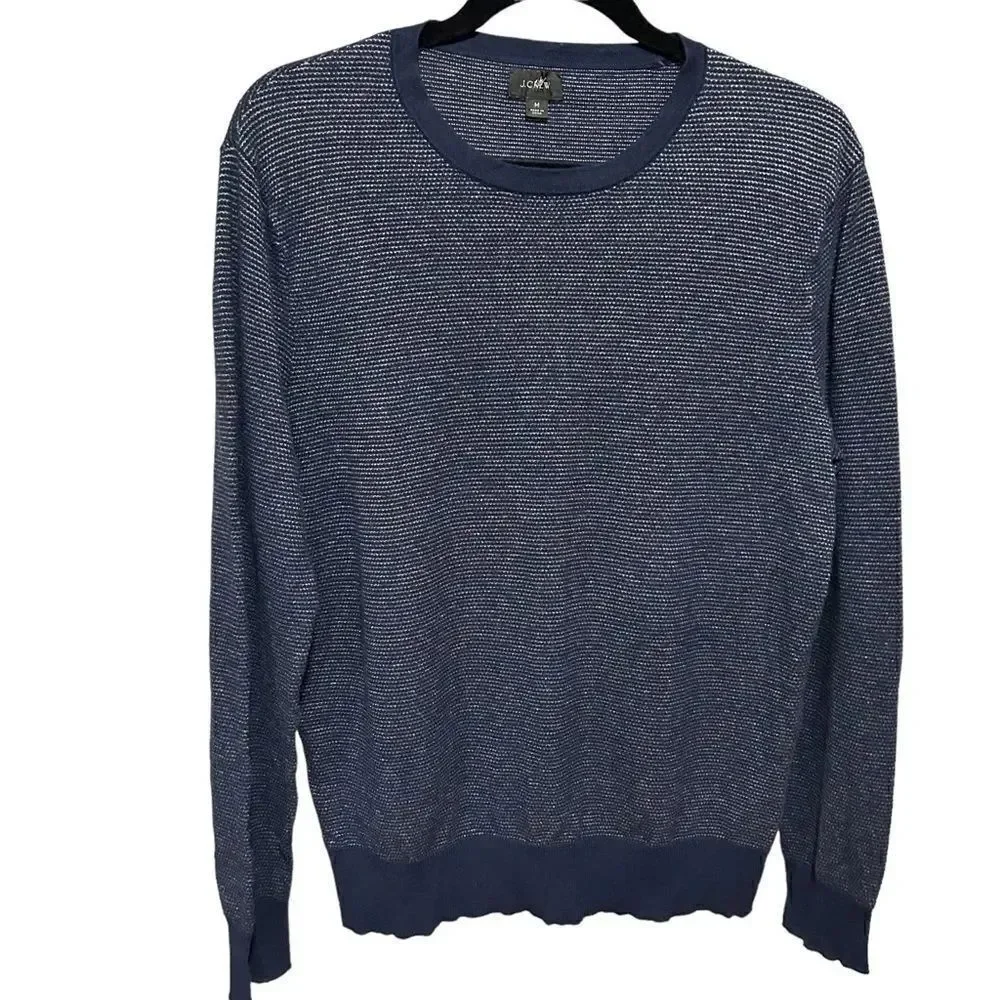 J.Crew Cotton Cashmere piqué crewneck sweater in birdseye stitch